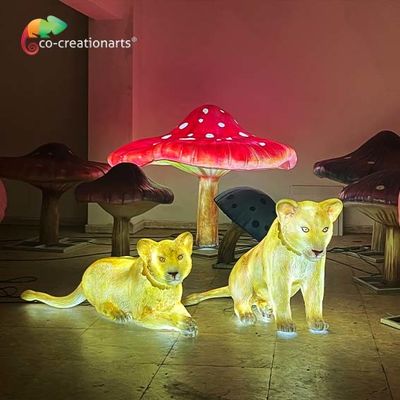 comprare Accenda la vetroresina a grandezza naturale Lion Statue Landscape Decorations degli animali della vetroresina online manufacture