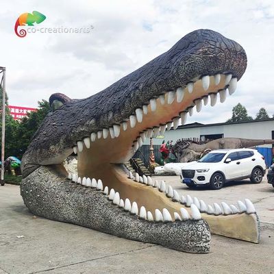 comprare Decorazione capa della porta della vetroresina degli animali del coccodrillo a grandezza naturale impermeabile della vetroresina online manufacture