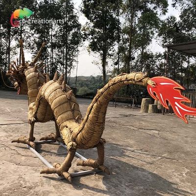 Animatronics su ordine Straw Handmade Dragon della struttura d'acciaio