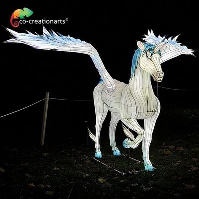 Creatura mitica occidentale Unicorn Lantern Colorful Outdoor Lanterns 110V 220V