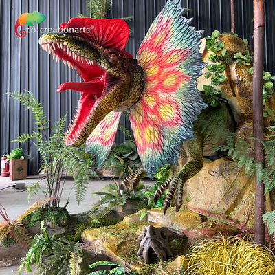 Simulazione Dimensione vitale Dinosauro animatronico Dilophosaurus Per parco divertimenti