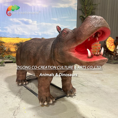 Animali animatronici realistici simulando l'ippopotamo per la decorazione del parco zoologico