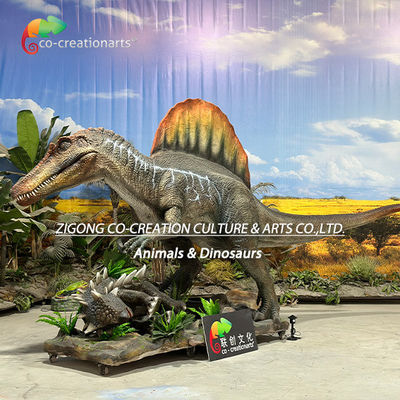 Animatronic Dinosaurs Simulazione di Spinosaurus Scena di caccia Per la decorazione del parco a tema