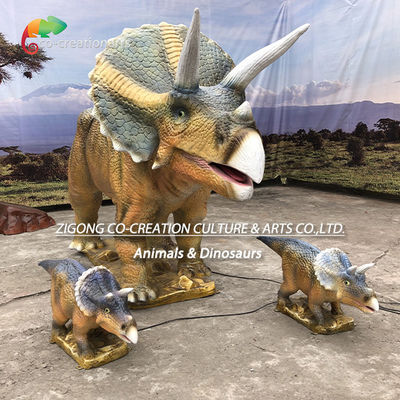comprare Trio di Triceratopi Animatronici Realistici: Gruppo Ruggente con Movimento Dinamico e Display Preistorico online manufacture