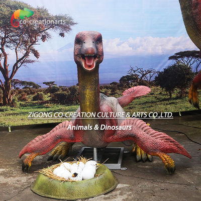 Dinosauro Caudipteryx Animatronico Realistico: Dettagli Piumati con Movimento Dinamico e Esposizione di Uova Giurassiche per Musei​
